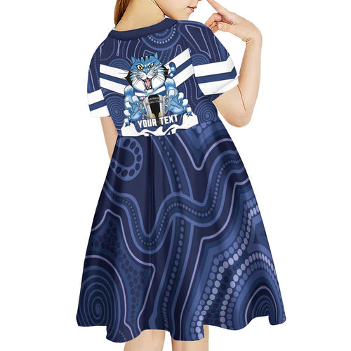 AFL Cats Football Personalised Kid Short Sleeve Dress Final Geelong Premiers Trophy Aboriginal - Aussie Hoodie