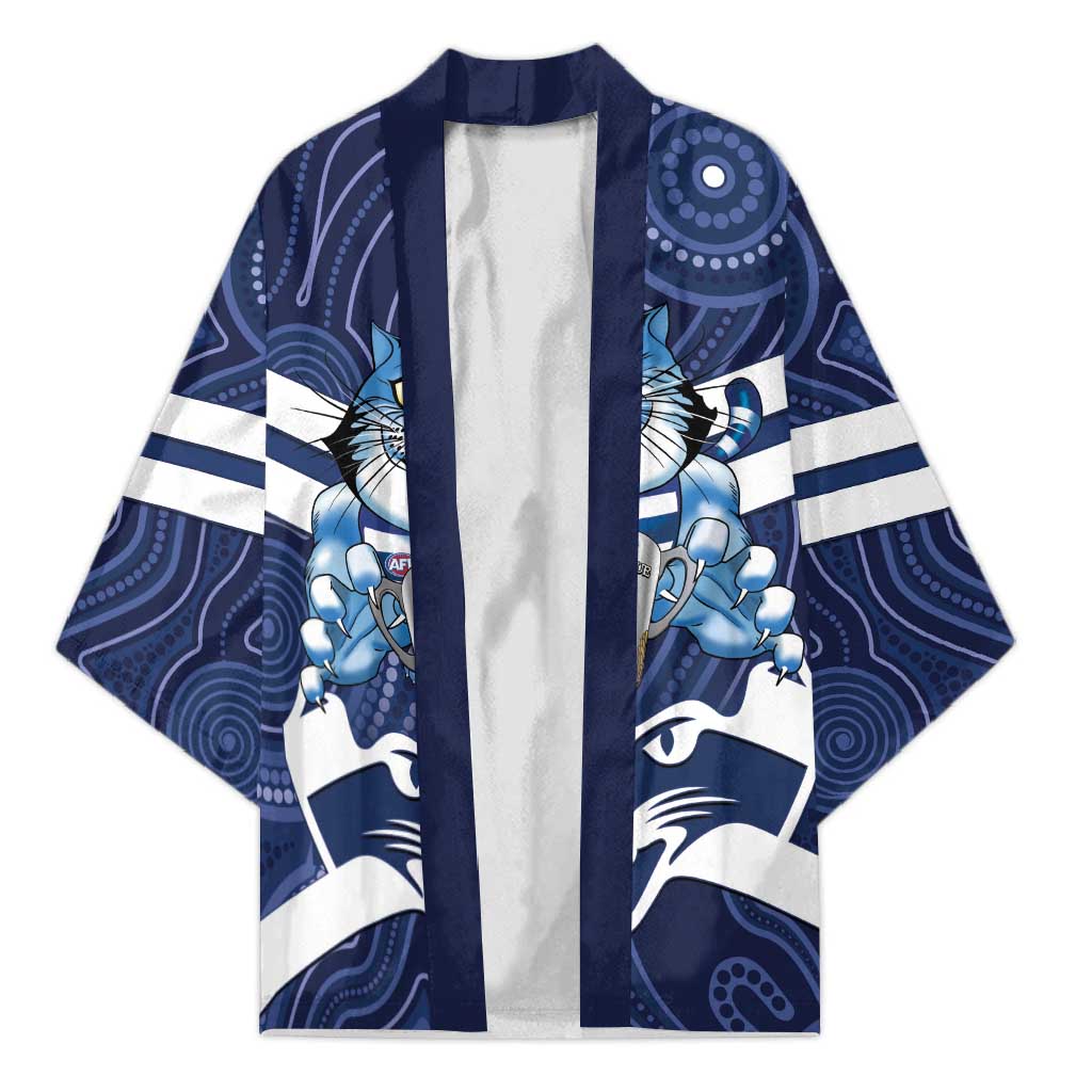 AFL Cats Football Personalised Kimono Final Geelong Premiers Trophy Aboriginal - Aussie Hoodie