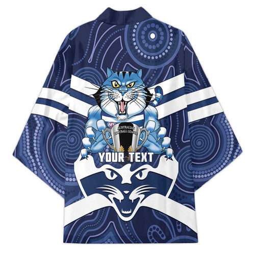 AFL Cats Football Personalised Kimono Final Geelong Premiers Trophy Aboriginal - Aussie Hoodie