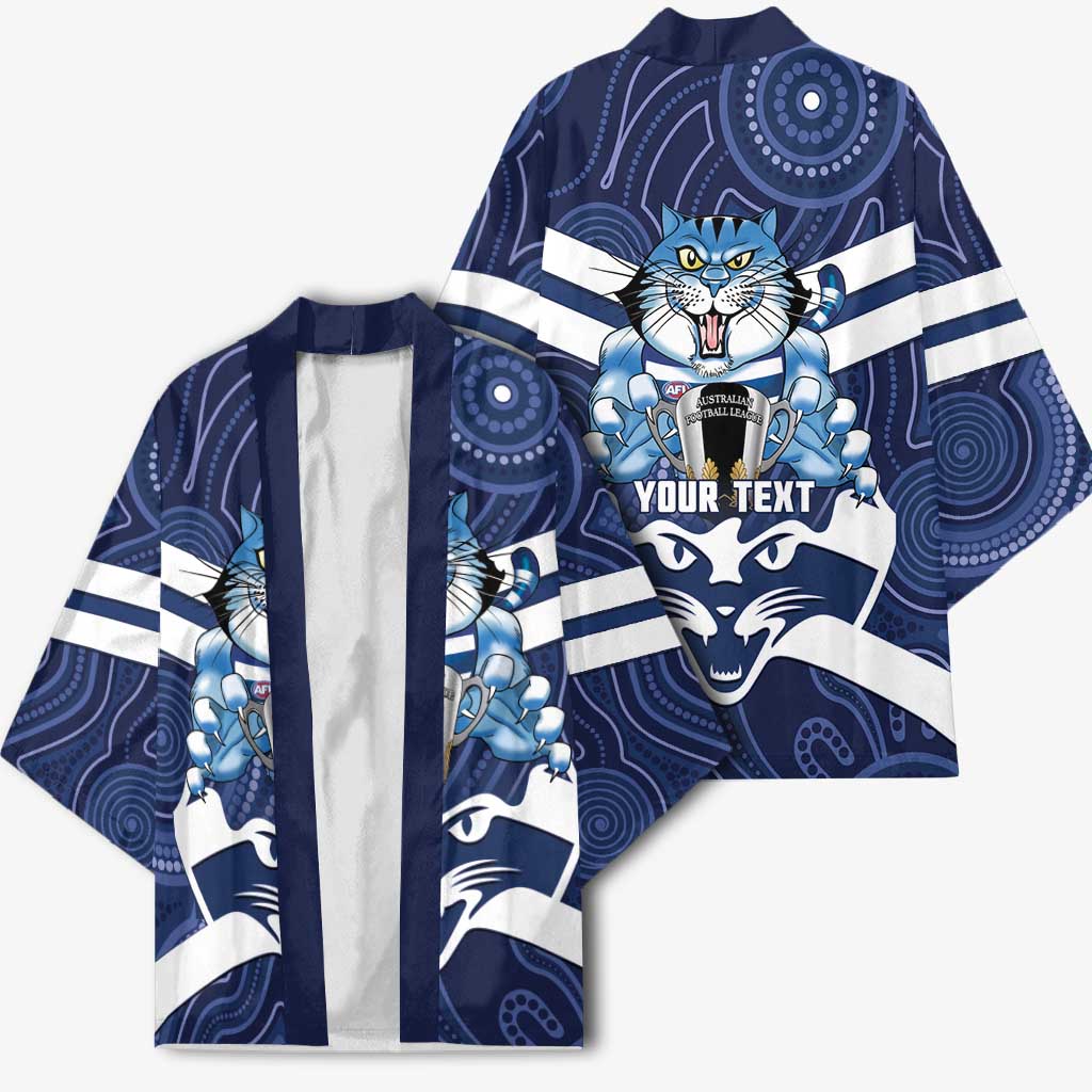 AFL Cats Football Personalised Kimono Final Geelong Premiers Trophy Aboriginal - Aussie Hoodie