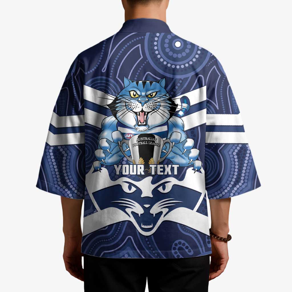 AFL Cats Football Personalised Kimono Final Geelong Premiers Trophy Aboriginal - Aussie Hoodie
