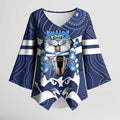 AFL Cats Football Personalised Kimono Sleeve Blouse Final Geelong Premiers Trophy Aboriginal - Aussie Hoodie
