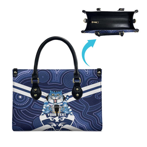 AFL Cats Football Personalised Leather Bag Final Geelong Premiers Trophy Aboriginal - Aussie Hoodie