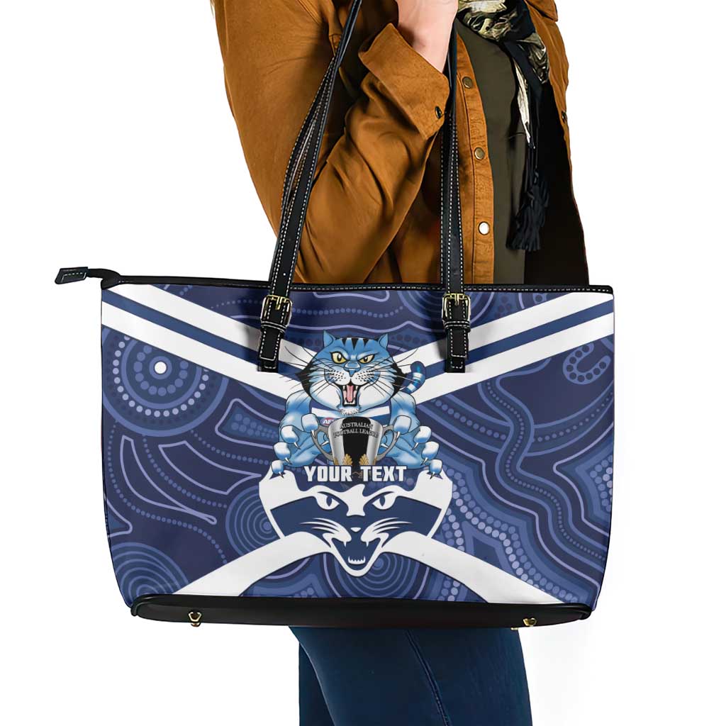 AFL Cats Football Personalised Leather Tote Bag Final Geelong Premiers Trophy Aboriginal - Aussie Hoodie