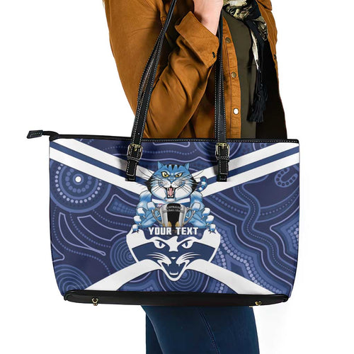 AFL Cats Football Personalised Leather Tote Bag Final Geelong Premiers Trophy Aboriginal - Aussie Hoodie