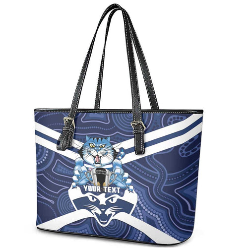 AFL Cats Football Personalised Leather Tote Bag Final Geelong Premiers Trophy Aboriginal - Aussie Hoodie