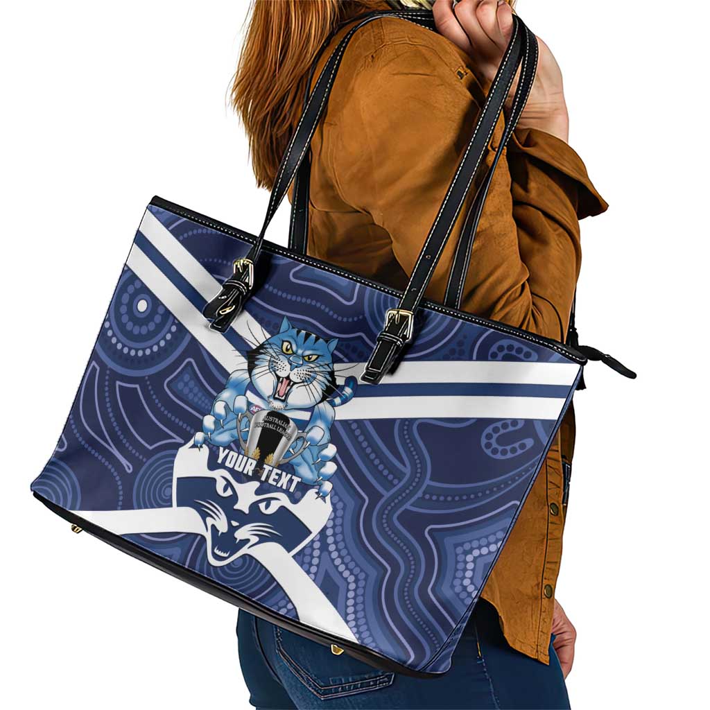 AFL Cats Football Personalised Leather Tote Bag Final Geelong Premiers Trophy Aboriginal - Aussie Hoodie