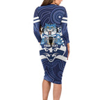 AFL Cats Football Personalised Long Sleeve Bodycon Dress Final Geelong Premiers Trophy Aboriginal - Aussie Hoodie