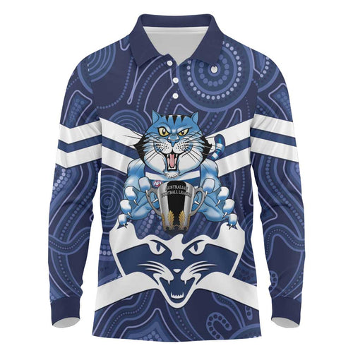 AFL Cats Football Personalised Long Sleeve Polo Shirt Final Geelong Premiers Trophy Aboriginal - Aussie Hoodie