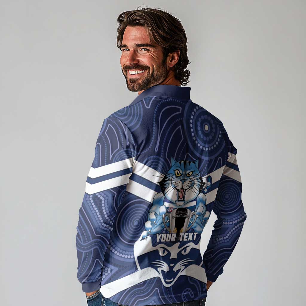 AFL Cats Football Personalised Long Sleeve Polo Shirt Final Geelong Premiers Trophy Aboriginal - Aussie Hoodie