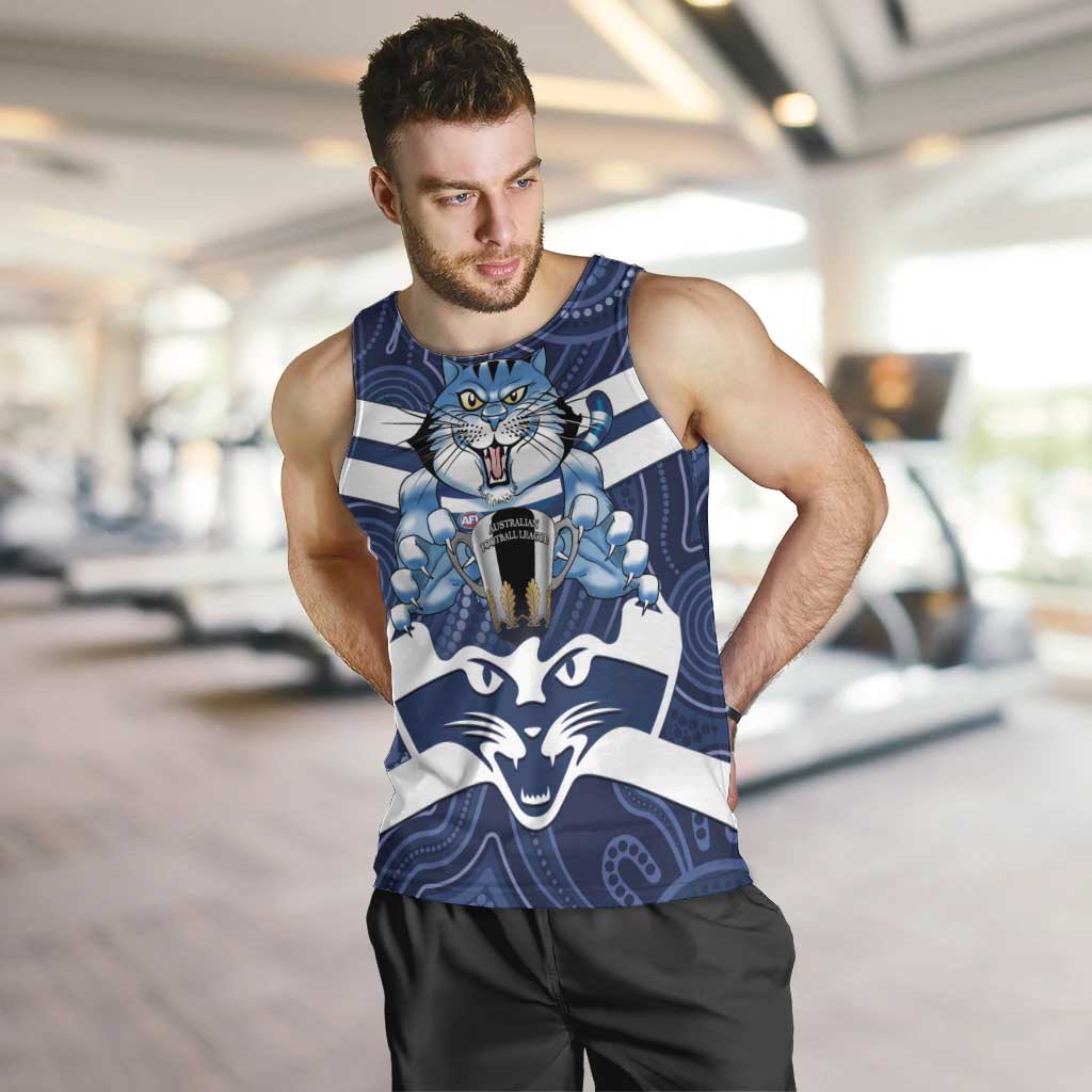 AFL Cats Football Personalised Men Tank Top Final Geelong Premiers Trophy Aboriginal - Aussie Hoodie