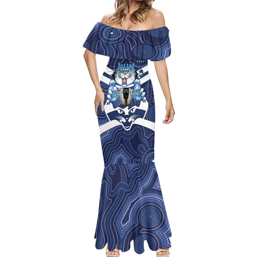 AFL Cats Football Personalised Mermaid Dress Final Geelong Premiers Trophy Aboriginal - Aussie Hoodie