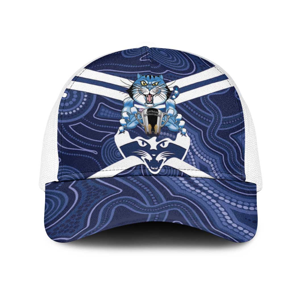 AFL Cats Football Mesh Trucker Cap Final Geelong Premiers Trophy Aboriginal - Aussie Hoodie