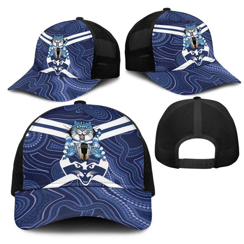AFL Cats Football Mesh Trucker Cap Final Geelong Premiers Trophy Aboriginal - Aussie Hoodie