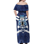 AFL Cats Football Personalised Off Shoulder Maxi Dress Final Geelong Premiers Trophy Aboriginal - Aussie Hoodie