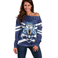 AFL Cats Football Personalised Off Shoulder Sweater Final Geelong Premiers Trophy Aboriginal - Aussie Hoodie