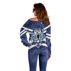 AFL Cats Football Personalised Off Shoulder Sweater Final Geelong Premiers Trophy Aboriginal - Aussie Hoodie