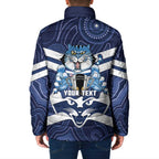 AFL Cats Football Personalised Padded Jacket Final Geelong Premiers Trophy Aboriginal - Aussie Hoodie