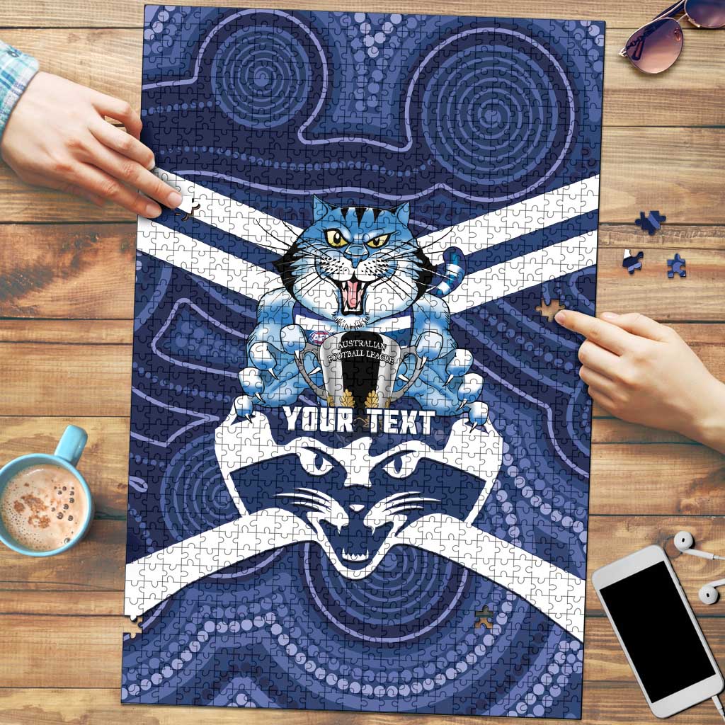 AFL Cats Football Personalised Puzzle Final Geelong Premiers Trophy Aboriginal - Aussie Hoodie