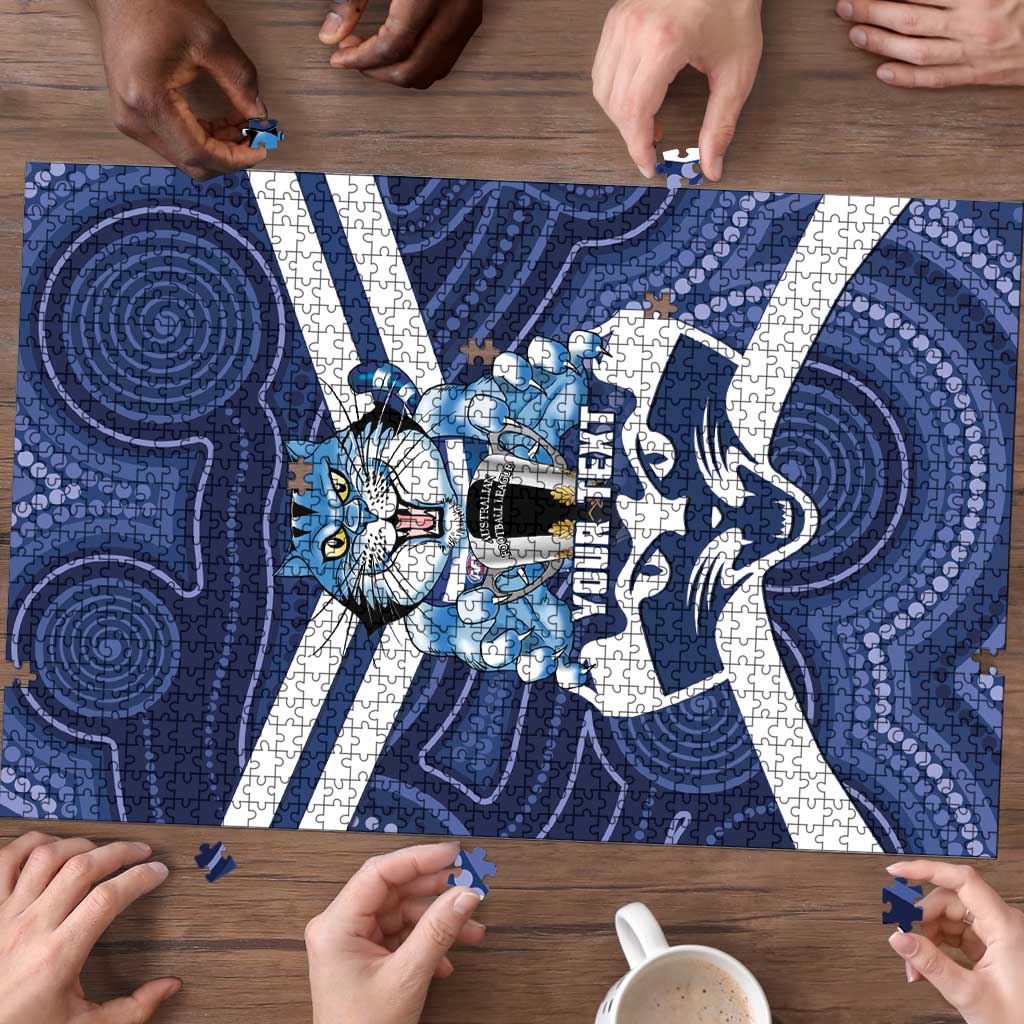 AFL Cats Football Personalised Puzzle Final Geelong Premiers Trophy Aboriginal - Aussie Hoodie