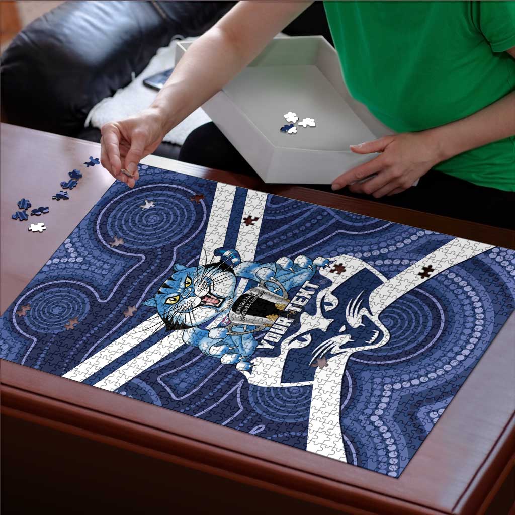 AFL Cats Football Personalised Puzzle Final Geelong Premiers Trophy Aboriginal - Aussie Hoodie