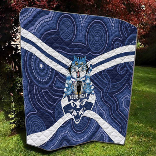 AFL Cats Football Personalised Quilt Final Geelong Premiers Trophy Aboriginal - Aussie Hoodie