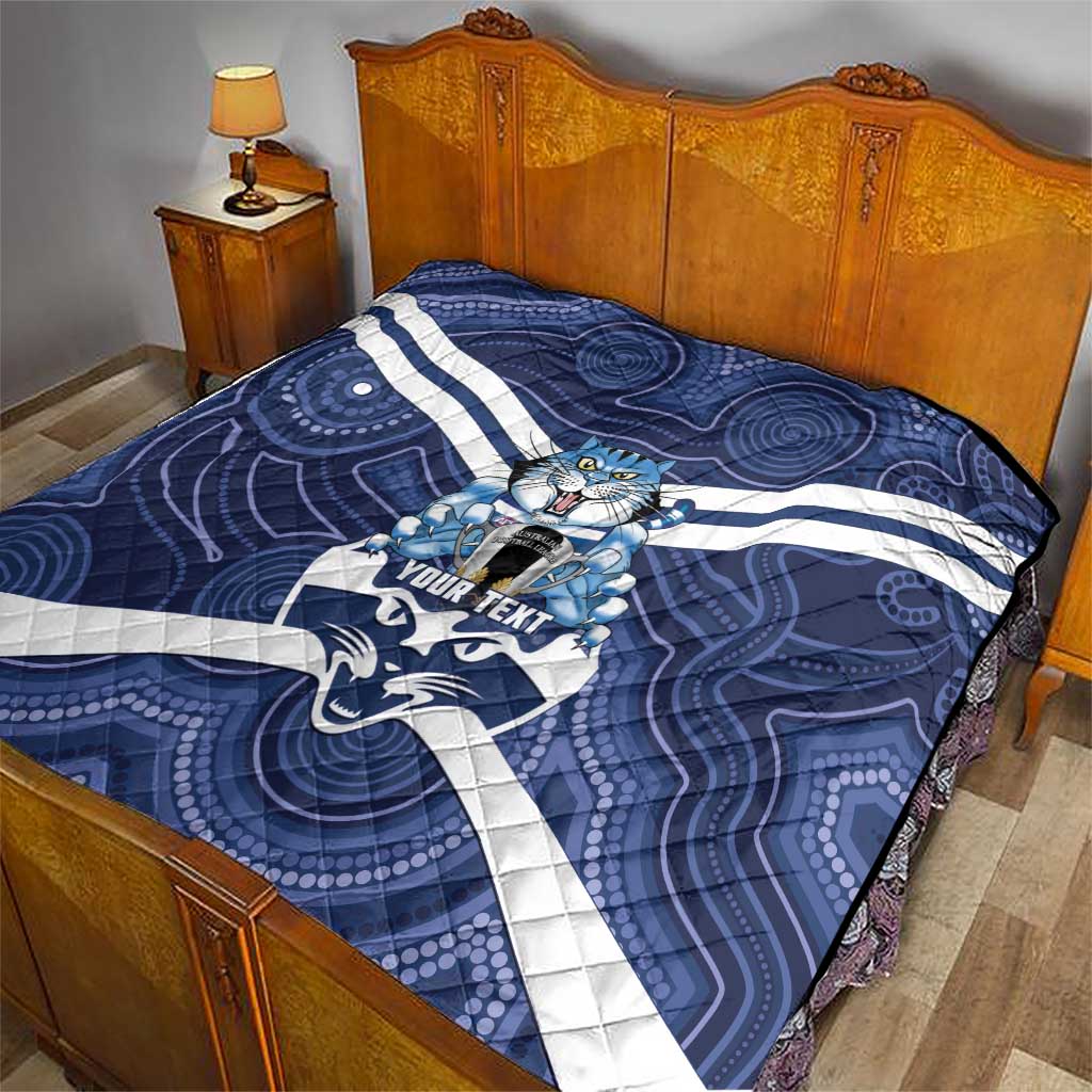 AFL Cats Football Personalised Quilt Final Geelong Premiers Trophy Aboriginal - Aussie Hoodie