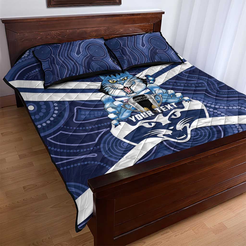 AFL Cats Football Personalised Quilt Bed Set Final Geelong Premiers Trophy Aboriginal - Aussie Hoodie
