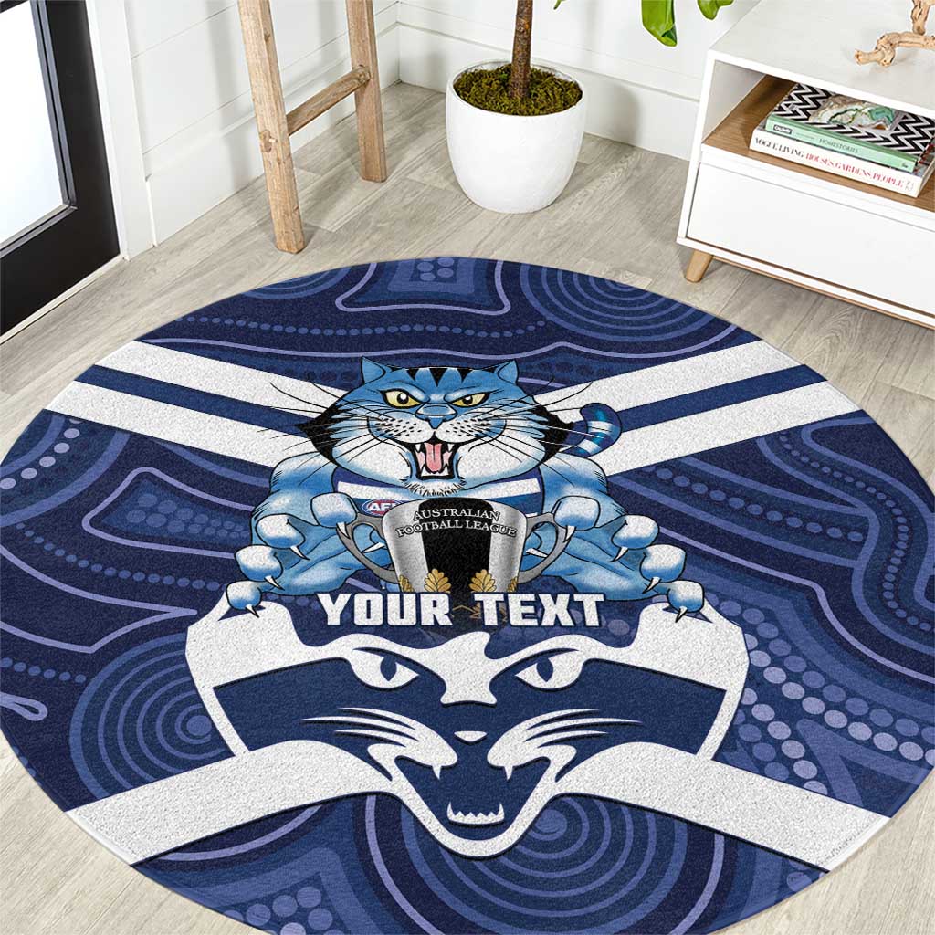 AFL Cats Football Personalised Round Carpet Final Geelong Premiers Trophy Aboriginal - Aussie Hoodie