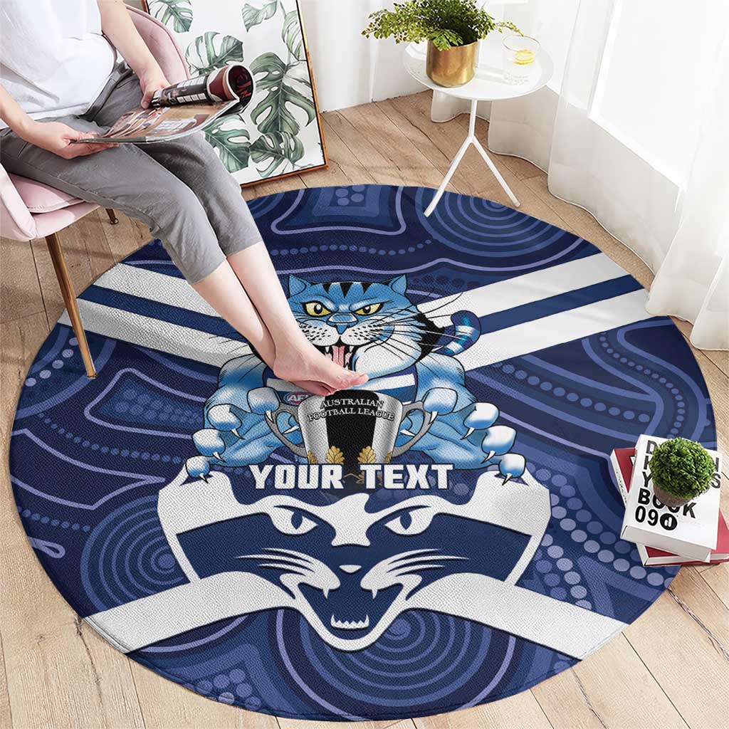 AFL Cats Football Personalised Round Carpet Final Geelong Premiers Trophy Aboriginal - Aussie Hoodie