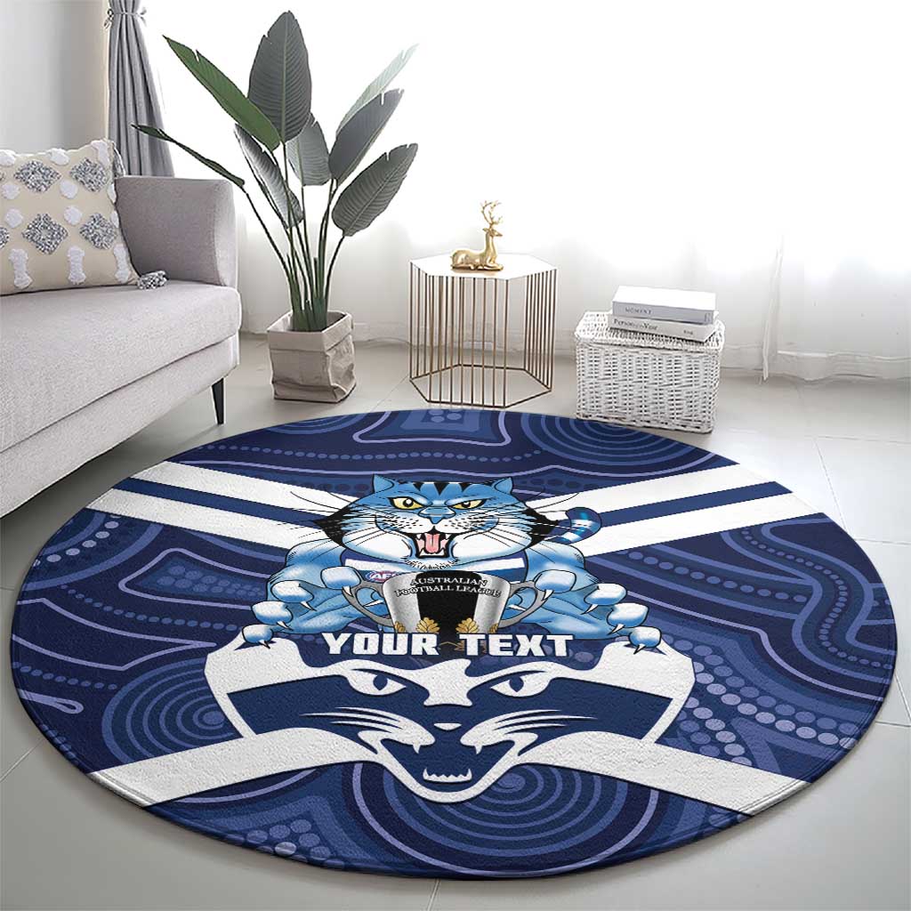 AFL Cats Football Personalised Round Carpet Final Geelong Premiers Trophy Aboriginal - Aussie Hoodie