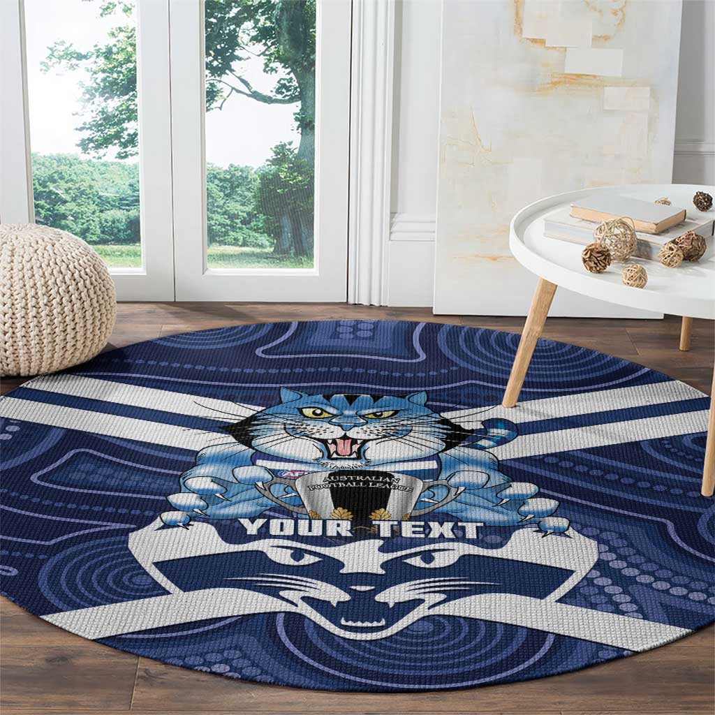 AFL Cats Football Personalised Round Carpet Final Geelong Premiers Trophy Aboriginal - Aussie Hoodie