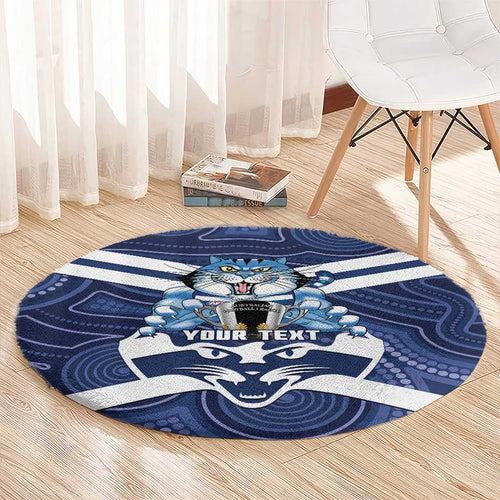 AFL Cats Football Personalised Round Carpet Final Geelong Premiers Trophy Aboriginal - Aussie Hoodie