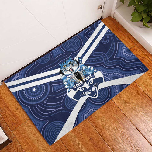 AFL Cats Football Personalised Rubber Doormat Final Geelong Premiers Trophy Aboriginal - Aussie Hoodie