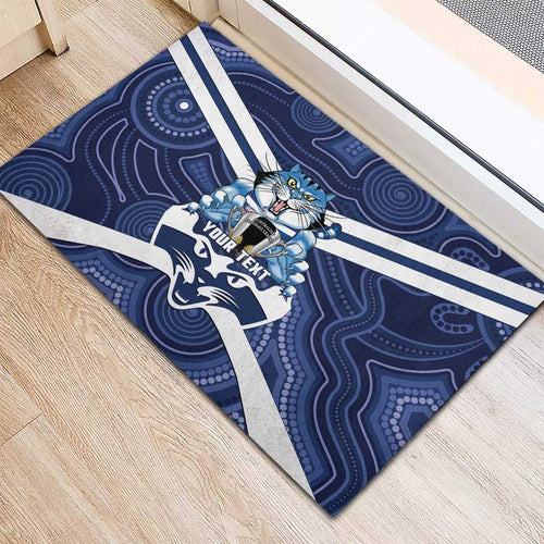 AFL Cats Football Personalised Rubber Doormat Final Geelong Premiers Trophy Aboriginal - Aussie Hoodie
