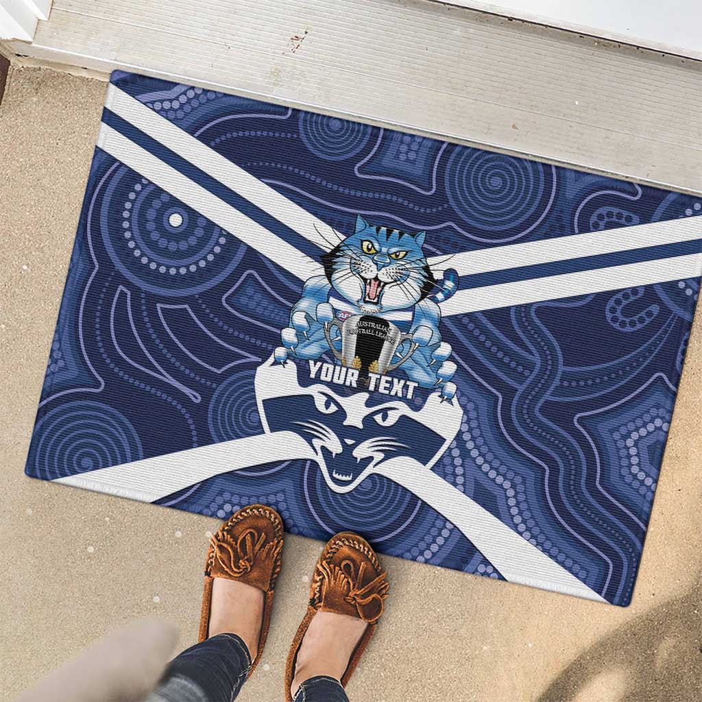 AFL Cats Football Personalised Rubber Doormat Final Geelong Premiers Trophy Aboriginal - Aussie Hoodie