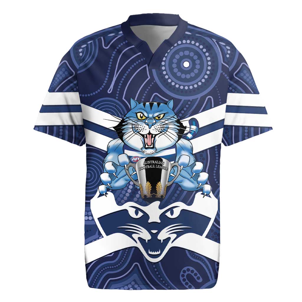 AFL Cats Football Personalised Rugby Jersey Final Geelong Premiers Trophy Aboriginal - Aussie Hoodie