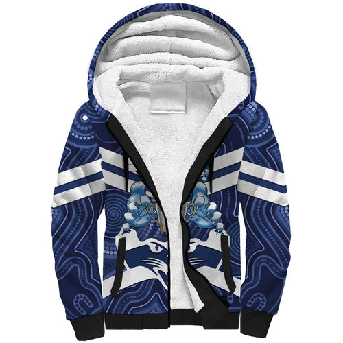 AFL Cats Football Personalised Sherpa Hoodie Final Geelong Premiers Trophy Aboriginal - Aussie Hoodie