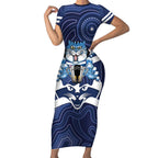 AFL Cats Football Personalised Short Sleeve Bodycon Dress Final Geelong Premiers Trophy Aboriginal - Aussie Hoodie