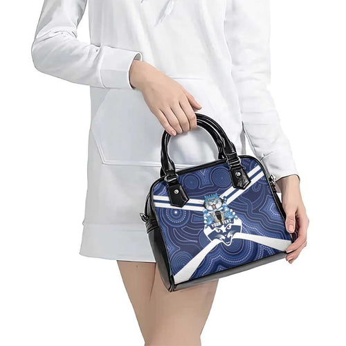 AFL Cats Football Personalised Shoulder Handbag Final Geelong Premiers Trophy Aboriginal - Aussie Hoodie