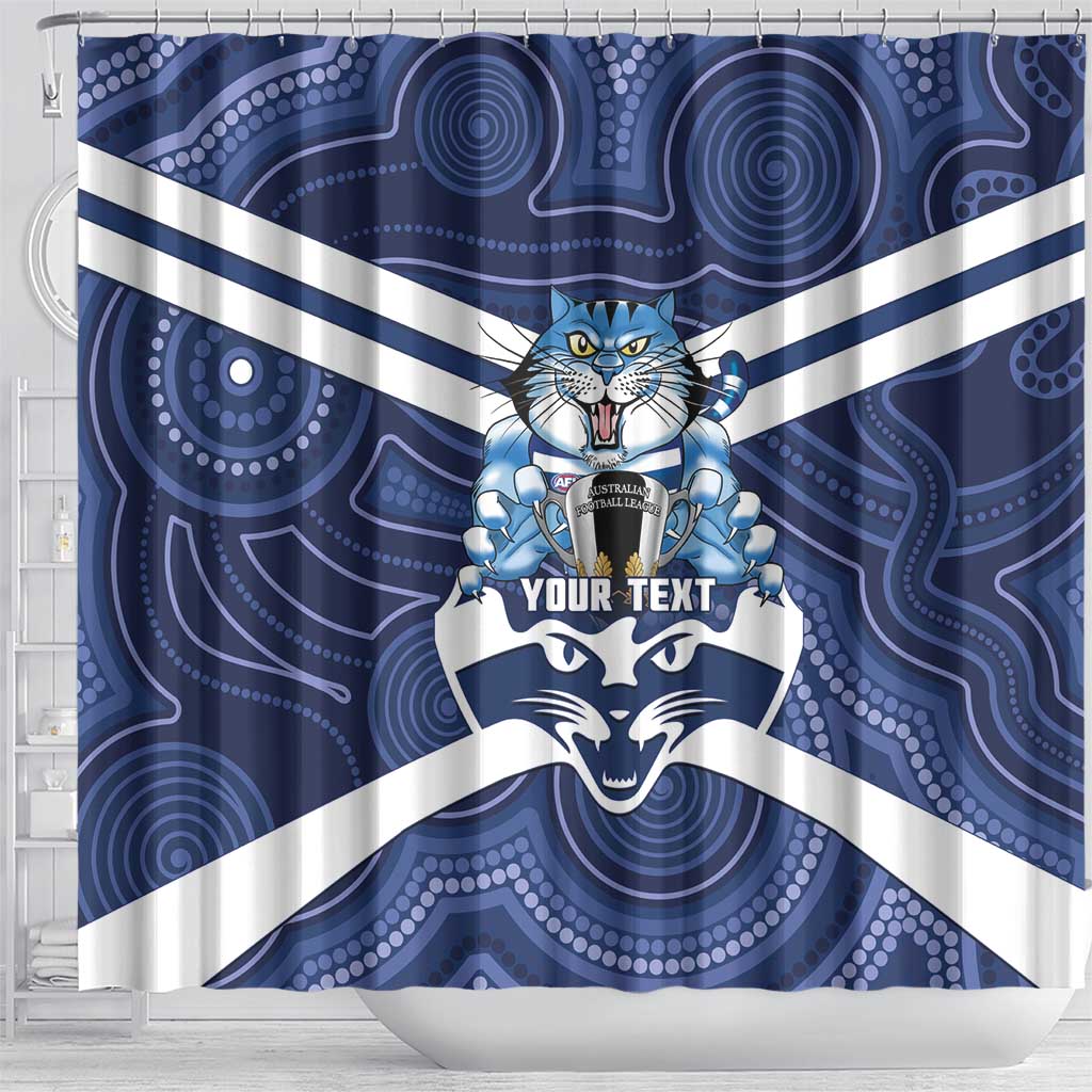 AFL Cats Football Personalised Shower Curtain Final Geelong Premiers Trophy Aboriginal - Aussie Hoodie