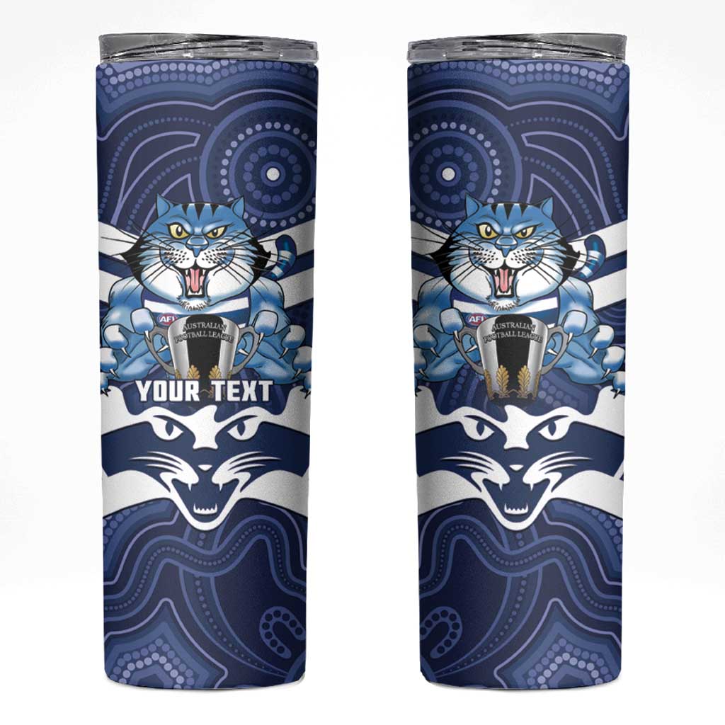 AFL Cats Football Personalised Skinny Tumbler Final Geelong Premiers Trophy Aboriginal - Aussie Hoodie