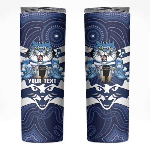 AFL Cats Football Personalised Skinny Tumbler Final Geelong Premiers Trophy Aboriginal - Aussie Hoodie
