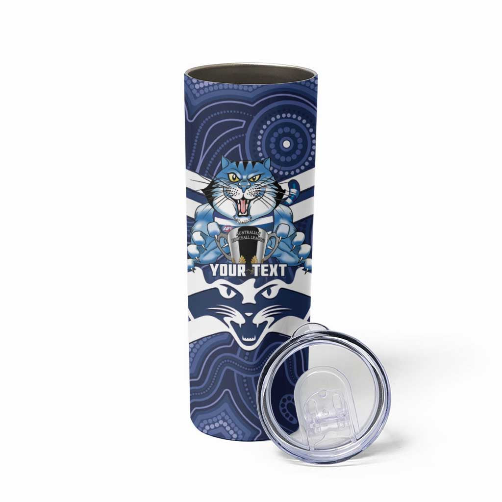 AFL Cats Football Personalised Skinny Tumbler Final Geelong Premiers Trophy Aboriginal - Aussie Hoodie