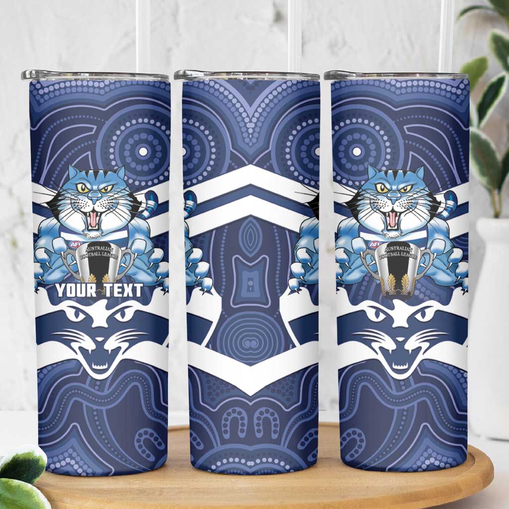 AFL Cats Football Personalised Skinny Tumbler Final Geelong Premiers Trophy Aboriginal - Aussie Hoodie