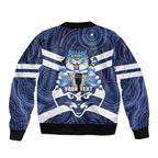 AFL Cats Football Personalised Sleeve Zip Bomber Jacket Final Geelong Premiers Trophy Aboriginal - Aussie Hoodie