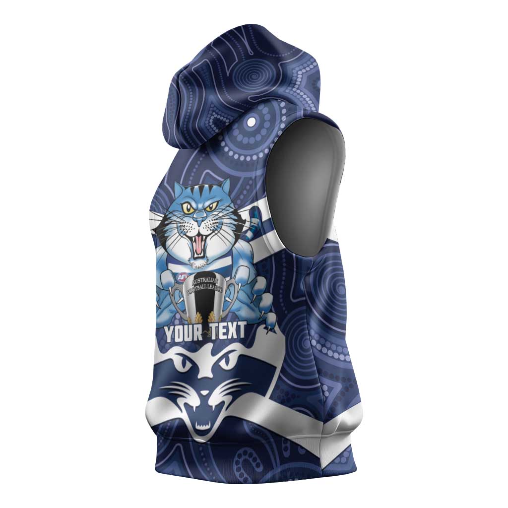 AFL Cats Football Personalised Sleeveless Hoodie Final Geelong Premiers Trophy Aboriginal - Aussie Hoodie