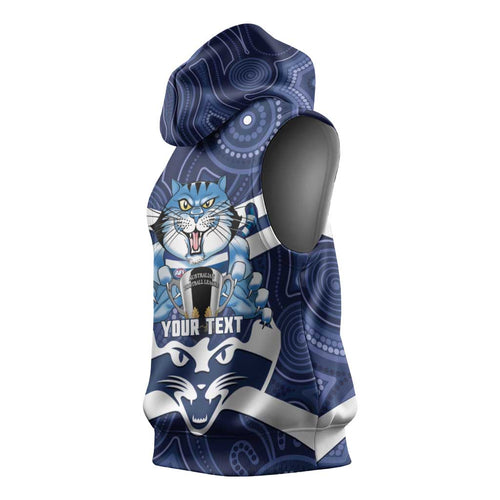 AFL Cats Football Personalised Sleeveless Hoodie Final Geelong Premiers Trophy Aboriginal - Aussie Hoodie