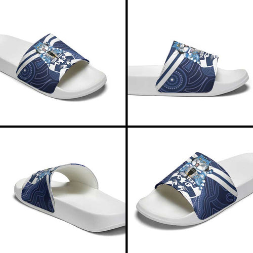 AFL Cats Football Personalised Slide Sandals Final Geelong Premiers Trophy Aboriginal - Aussie Hoodie