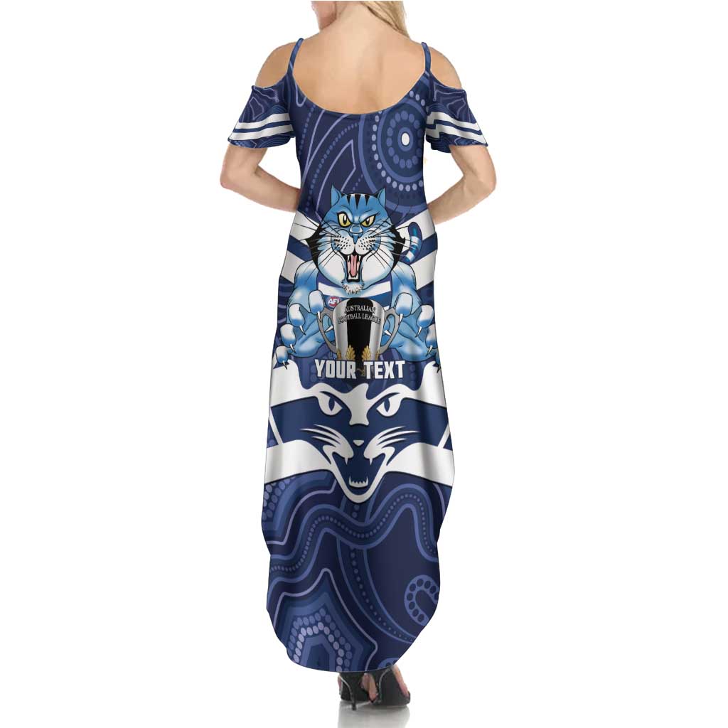 AFL Cats Football Personalised Summer Maxi Dress Final Geelong Premiers Trophy Aboriginal - Aussie Hoodie